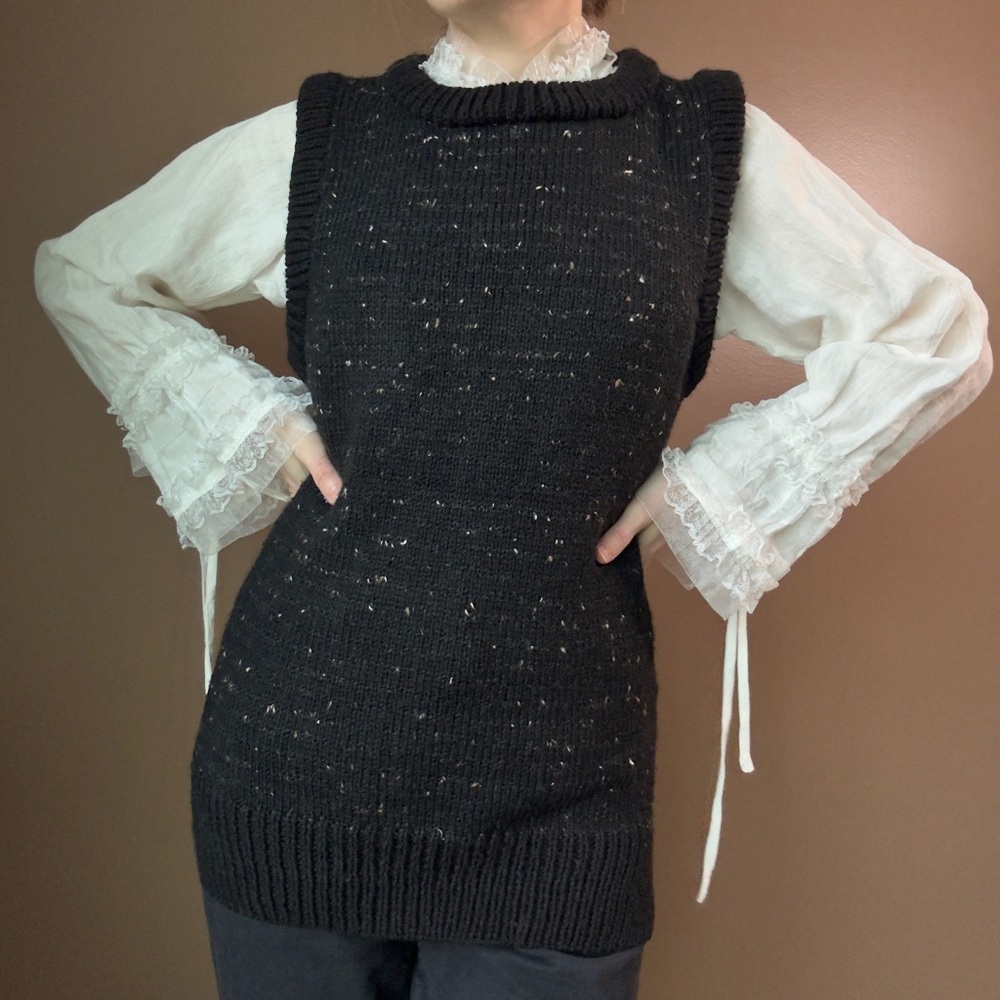Black Knit Sweater Vest - Picture 2 of 6